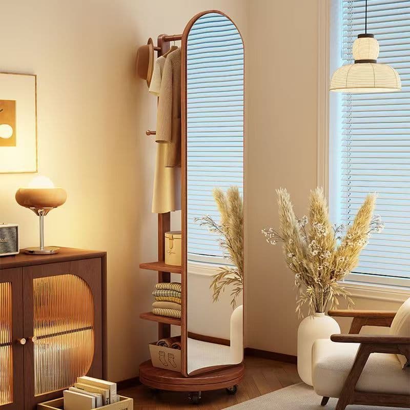 WOODEN ROTATING MIRRIOR RACK